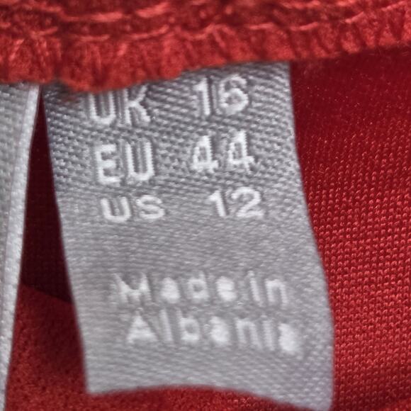 ASOS Womens Red Poplin Long Sleeve Mini Dress SZ 12 Vamp Festival Event NWT - Picture 8 of 9